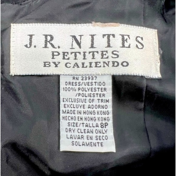 J.R. Nites By Caliendo Black Embellished Sleeveless Maxi Dress Size 8 Petite - Picture 2 of 8